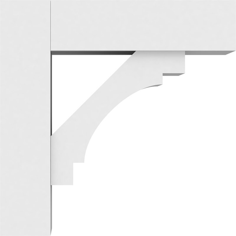 Standard Merced Architectural Grade PVC Bracket with Block Ends, 14"H x 5"W x 14"D