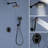 9 Inch Wall Mounted Shower System With Hand Shower Single Handle Complete Shower Faucet Set High Pressure Brass Shower Trim Kit With Rough-In Valve