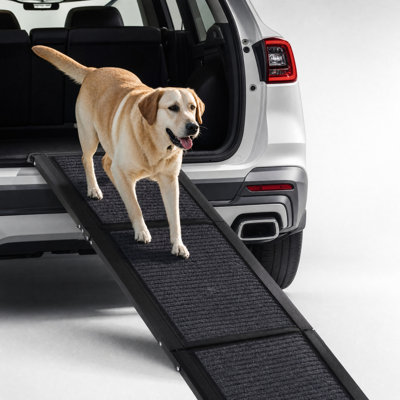 Dog Ramp For Car 65"X17.2" Large Folding Pet Stair Ramps For Truck, SUV, With Non-Slip Surface, Up To 250LBS, Outdoor Dog Car Ramp For Medium & Large Dogs, Portable Pet Steps