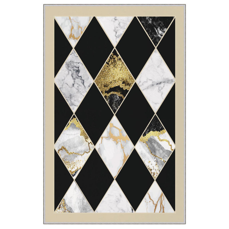 Luxurious Woven Area Rug, 100% Polyester, 23.6 x 39.4 inches | 650 g/m², 0.3 in Pile Height | Antibacterial, Non-Slip PVC Dot Underside, Machine Washable | 3D Digital Printing, Perfect for Living Room & Bedroom Decor