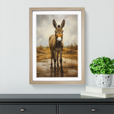 Donkey Contemporary - Single Picture Frame Print on Wood