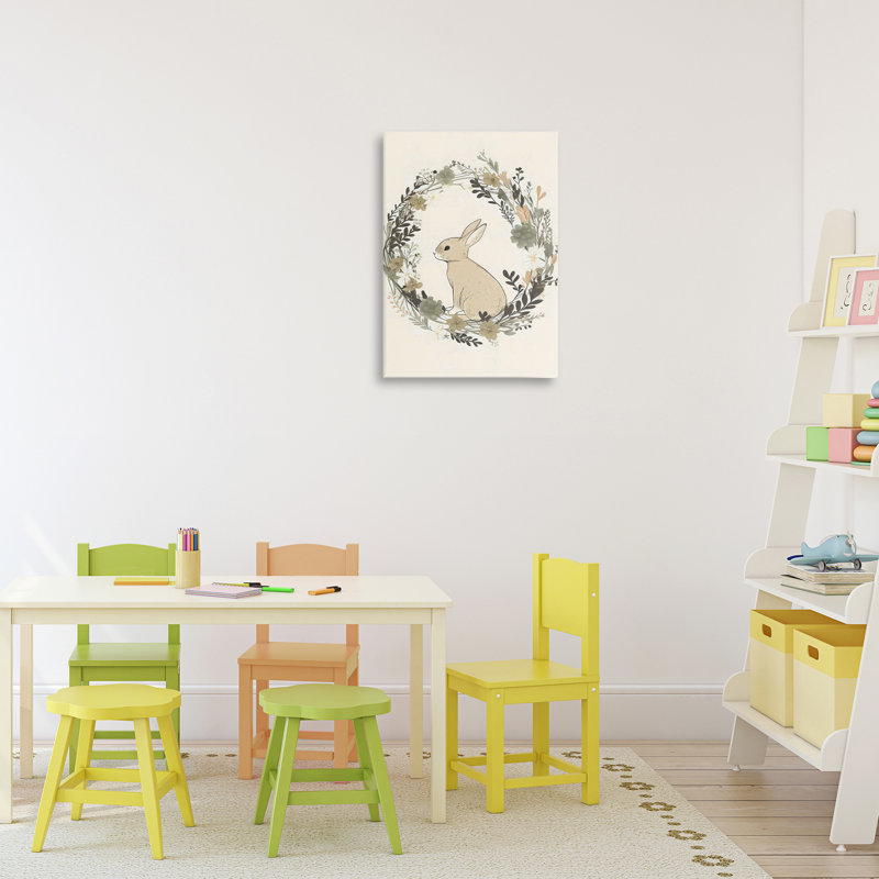 Toile de couronne de lapin pastorale, design par Creative Studio, H 24 po x l 16 po