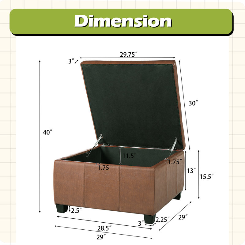 OTTOMAN DE RANGEMENT, Brown