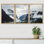 «Nature Landscape White Clouds Foggy Mountains», reproduction sur toile 3 pièces