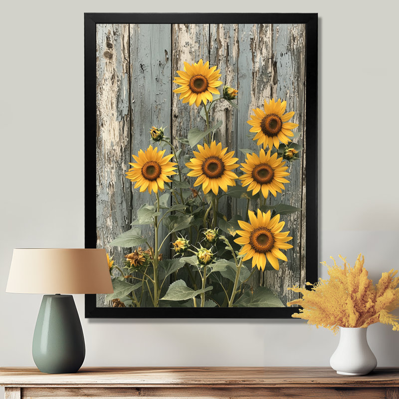 Geil - Floral Wall Decor, H 20 po x l 12 po, Reproduction encadrée d'une seule photo, Noir, noir, noir, noir