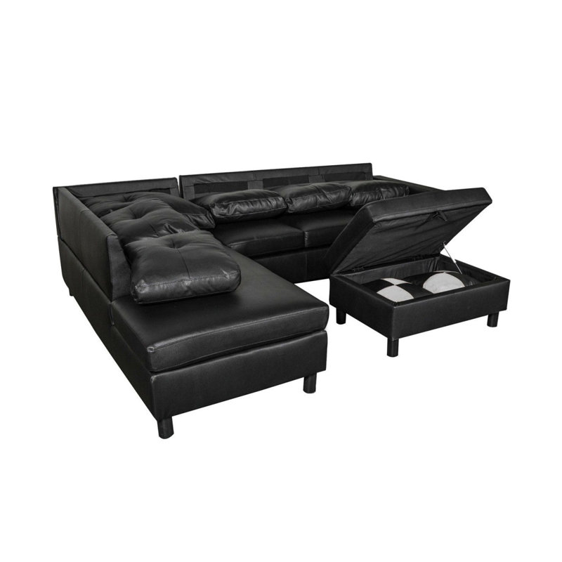 Ensemble de canapés modulaires 3 pièces Modern, Noir