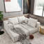 Canapé modulaire à quatre places en gris, éponge haute densité et doux, résilience, modulaire pour diverses combinaisons, très large-518001211-518001189