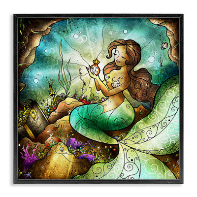 Giclée encadrée détaillée de la nouvelle sirène, design par Mandie Manzano
