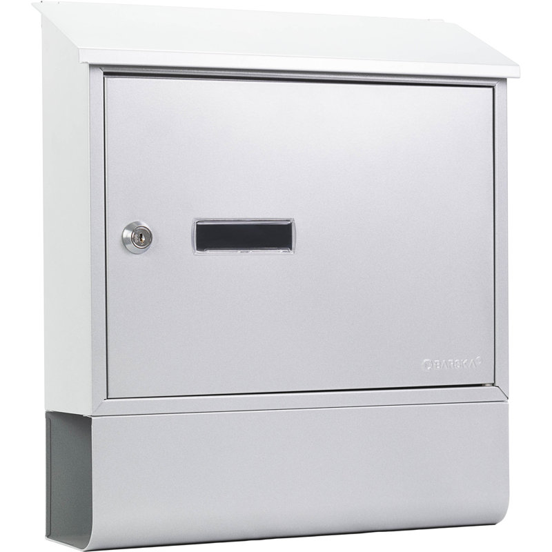 Silver Steel Wall Mount Lockable Mailbox with Key Lock