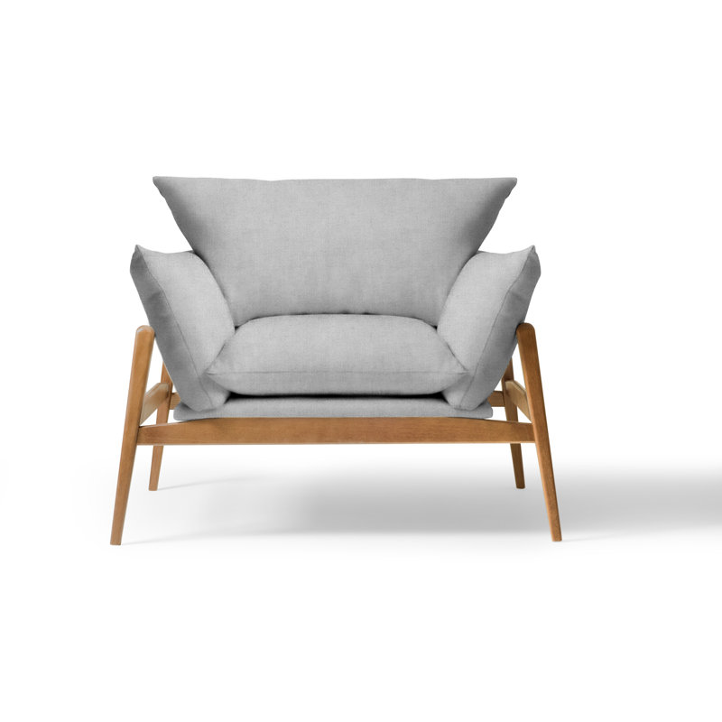 Fauteuil , Lin gris / coton / polyester / viscose
