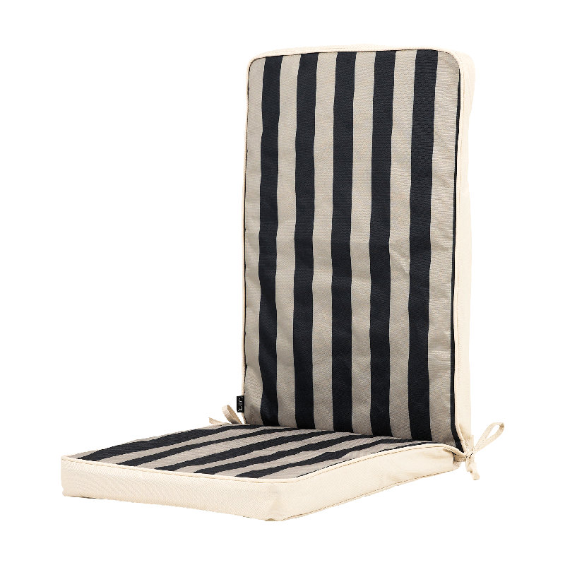 Geometric Outdoor High Back Seat Pad, Black Deckstripe