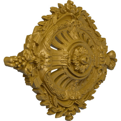 Endurathane Antonio Ceiling Medallion, 35 7/8"W x 22 1/2"H x 4 3/8"P, Hand-Painted Pharaohs Gold Finish