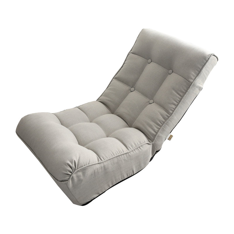 Chaise de balcon - inclinable réglable en métal gris à 4 segments pour le salon, dossier peu encombrant
