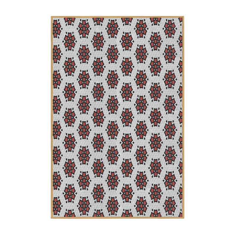 Tapis gris/rouge/brun à motifs Hillhouse, Rectangle 7 pi x 10 pi