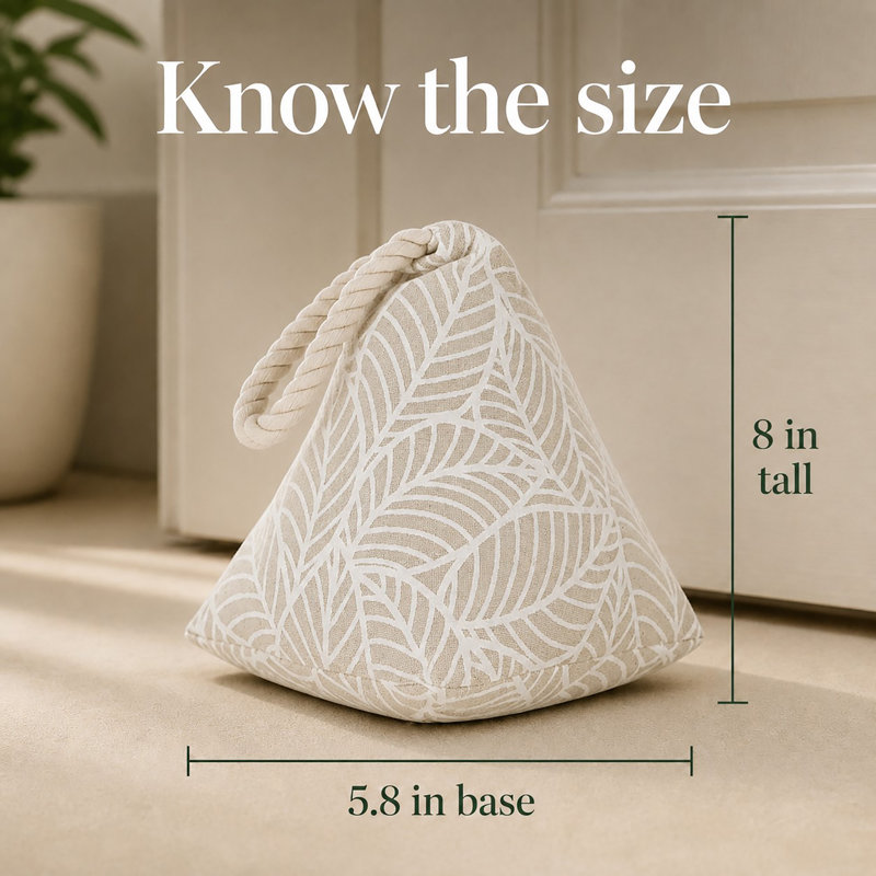 Jungle Print Cotton Weighted Floor Stop, Natural/White