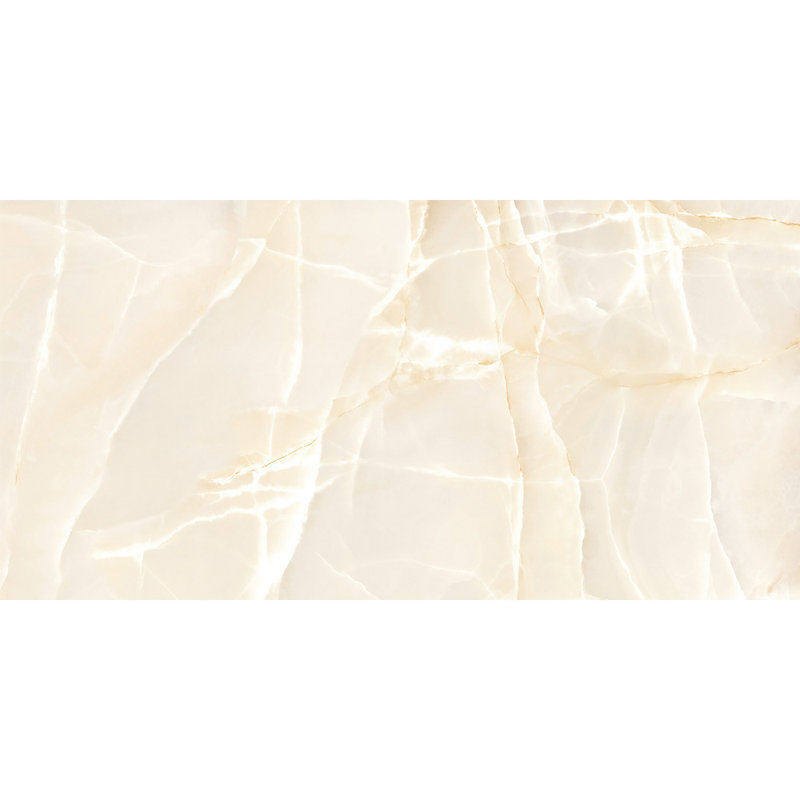Riptide 24" x 48" Onyx Glossy Porcelain Tile, Sable