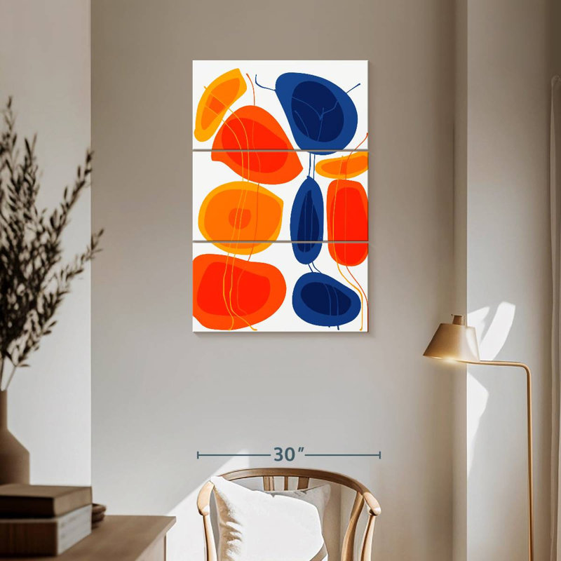 Avery Orange Blue Shapes , 57" H x 36" W