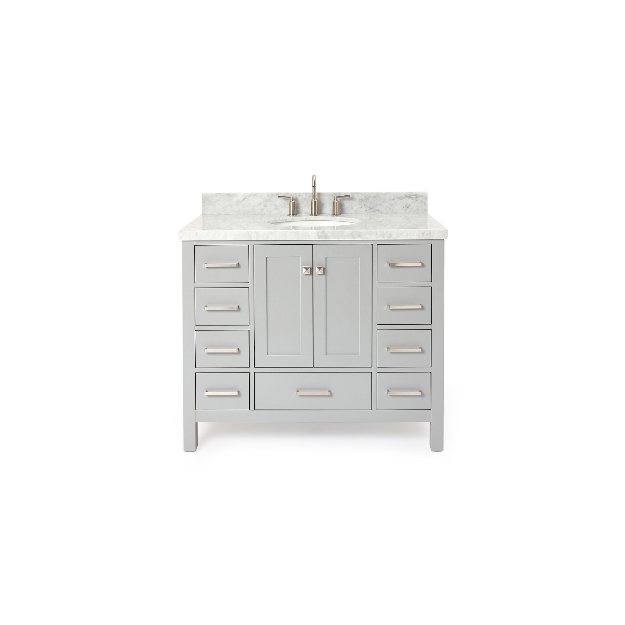 Cambridge 43'' Single Bathroom Vanity, Gray, Brushed Nickel