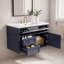 Meuble-lavabo mural en bois aggloméré 36 po avec lavabo à fermeture en douceur intégré en céramique brillante de 36 po avec tiroirs et lavabo simple en céramique à 3 trous-646743988