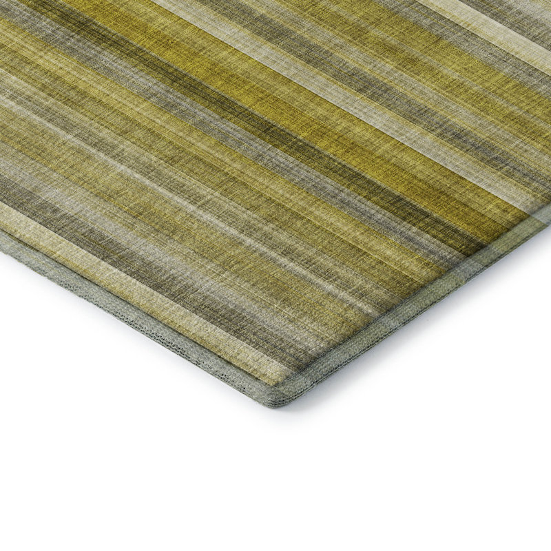 Tapis doré de qualité supérieure lavable à la machine Cerrito AMF543, Rectangle 10 pi x 14 pi