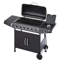 Barbecue 6 brûleurs avec 59 000 grilles émaillées et zone de réchaud pour les brûleurs de barbecue au gaz propane, tables d'appoint pour le patio