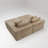  2-Piece Loveseat chaise lounge with Armrests, 78.8" Oversized Boneless Sleeper Sofa Bed with 4 Pillows for Living Room or Bedroom, No Assembly Required - Cashmere Beige, Chenille-1007607278