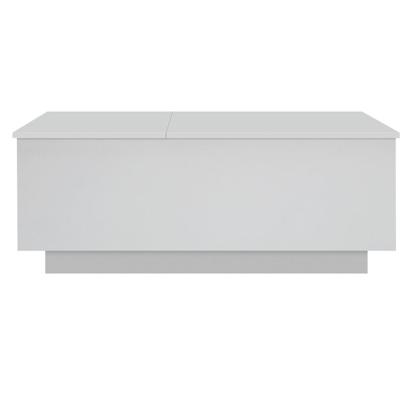 Modern Coffee Table With RGB LED Light, White