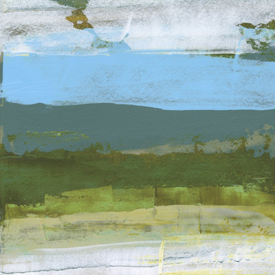 «Leellen Green Abstract Fields II on Canvas» par Sharon Gordon, reproduction