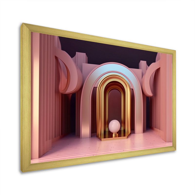 «Architectural Beauty In Minimal», impression sur toile, H 30 po x l 40 po x P 1,5 po, Cadre doré à une seule photo