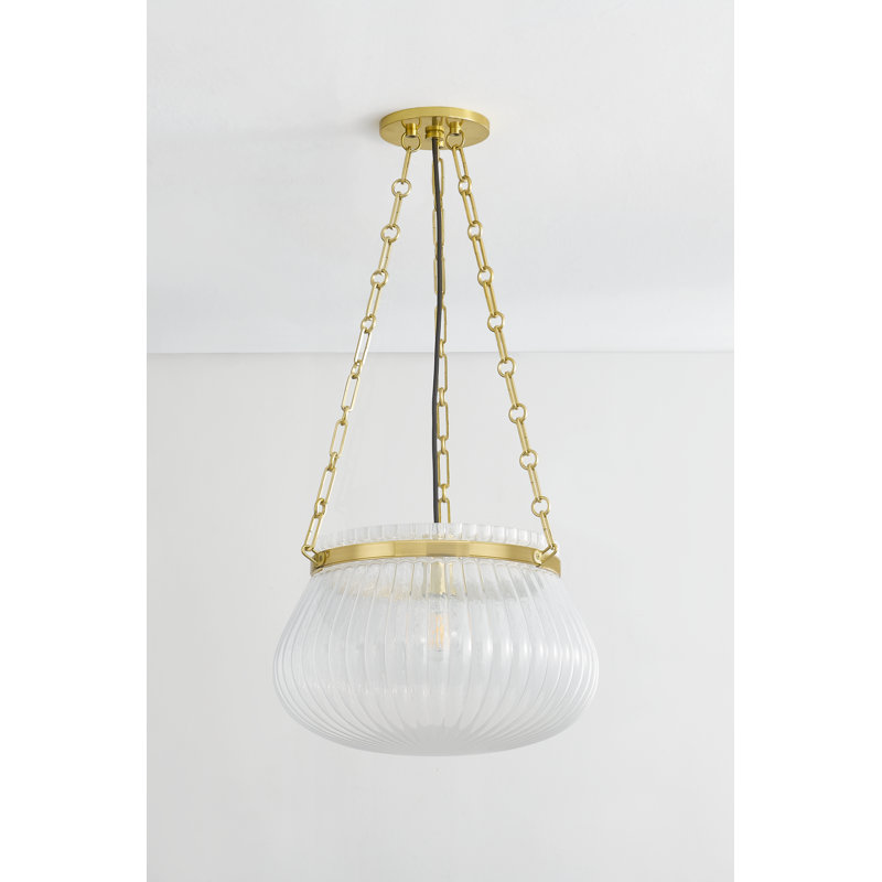 Granby 1 Light Pendant, 12" H x 17" W x 17" D, Aged Brass
