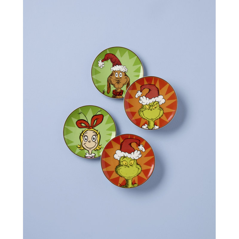 Ensemble de 4 assiettes Merry Grinchmas Tidbit