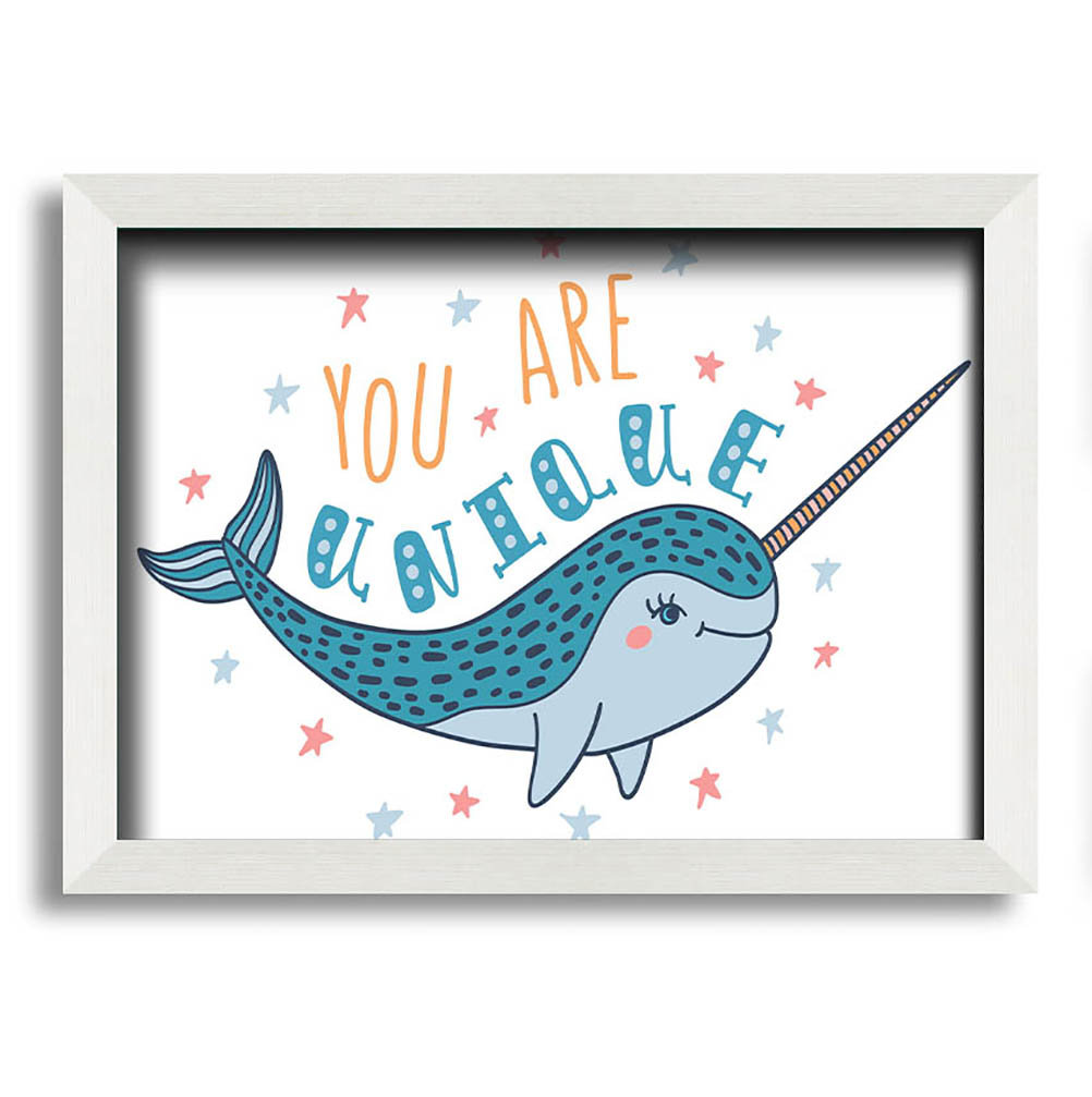 Gerahmtes Leinwandbild You Are Unique Narwhal