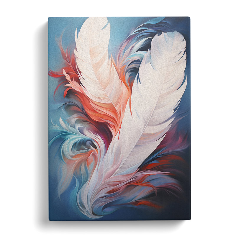 Feather Hard Edge Painting No.2 - Print, 60cm H x 40cm W x 3cm D