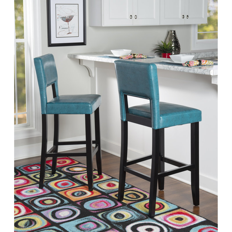Veda Upholstered Counter and Bar Stool, Bar Stool (30" Seat Height), Aegean Blue