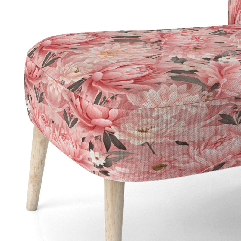 Chaise d'appoint rembourrée Pink Floral Peony Delicacy I