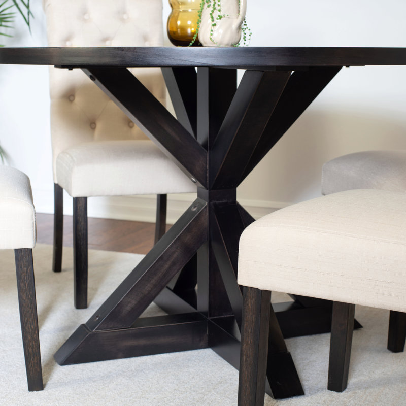 Ensemble de salle à manger 5 pièces, table à manger croisée avec 4 chaises élégantes, Beige
