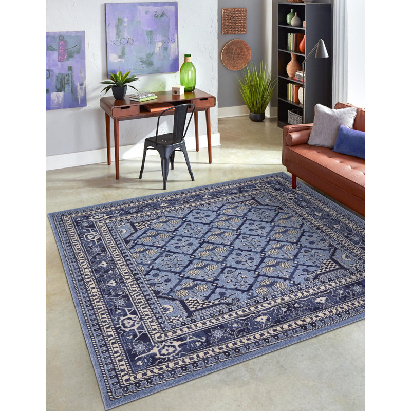 Hartle Geometric Indoor Rug, Square 6'