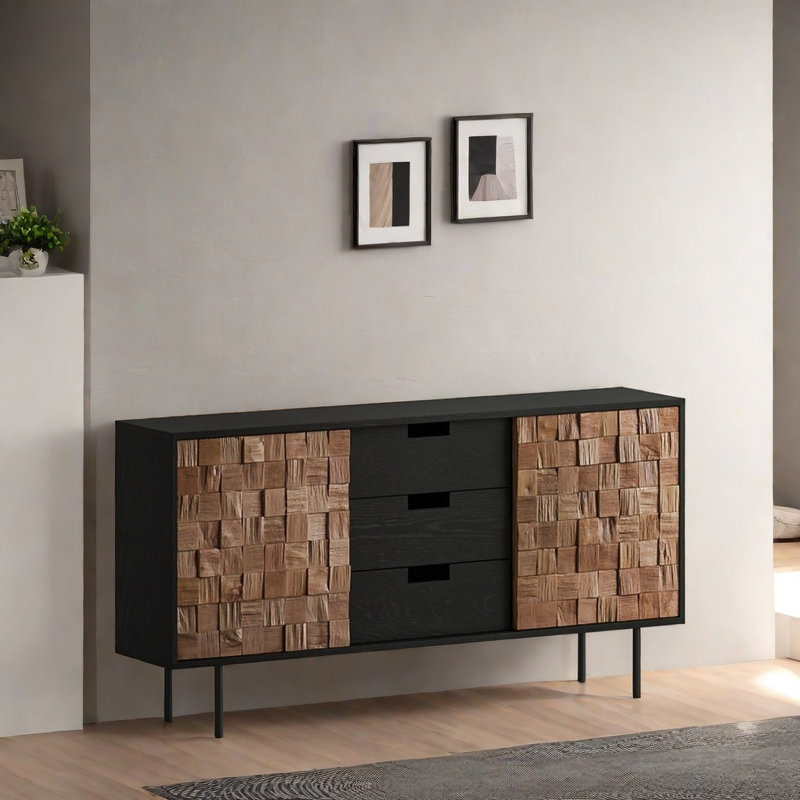Retro Sideboard With 3 Drawers