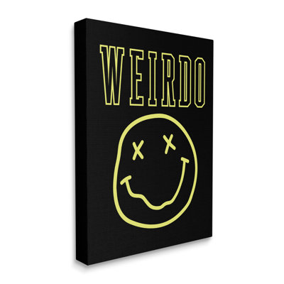 Weirdo Phrase with Smiley Canvas Wall Art by House of Lulu
