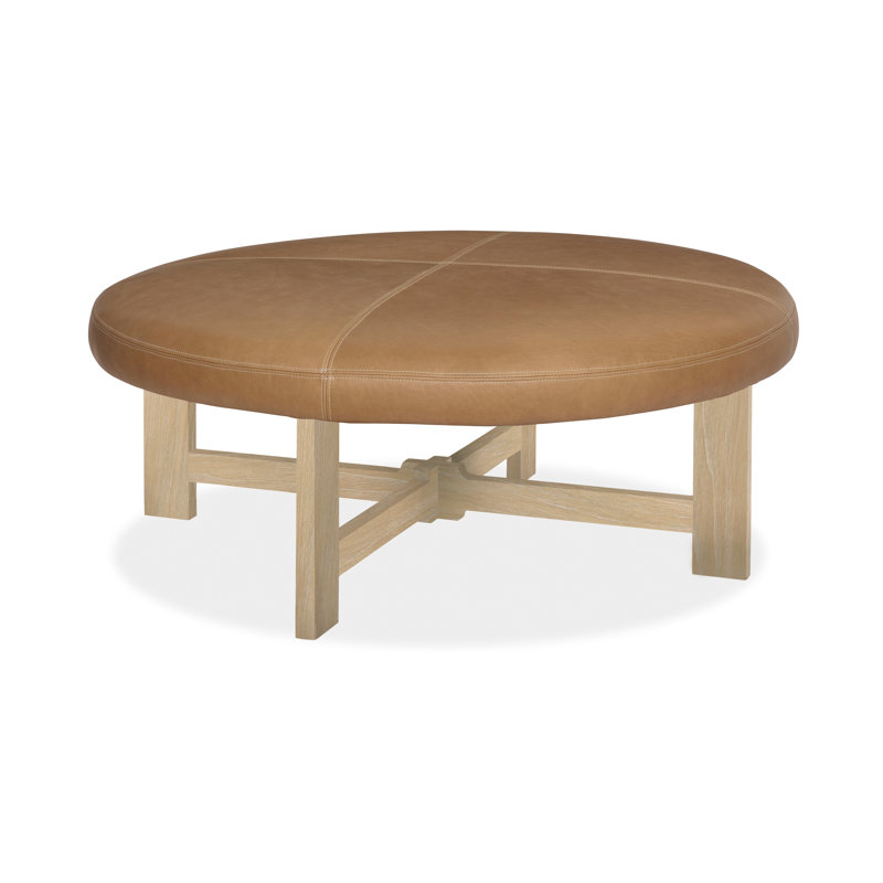 Repose-pieds rond en cuir véritable 46 po Nelson