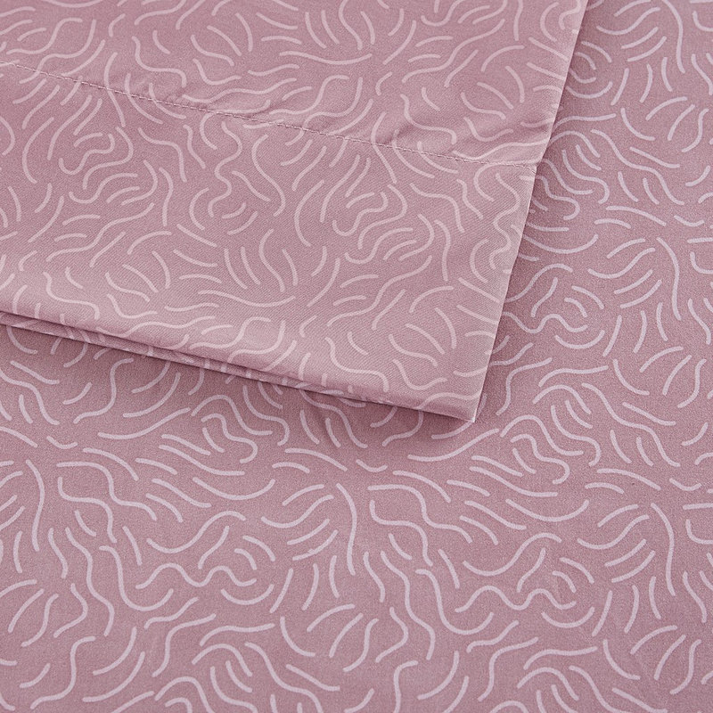 Ensemble de draps en microfibre Gracie Mills, Ensemble de draps pour lit simple avec un drap-hou, Rose abstrait