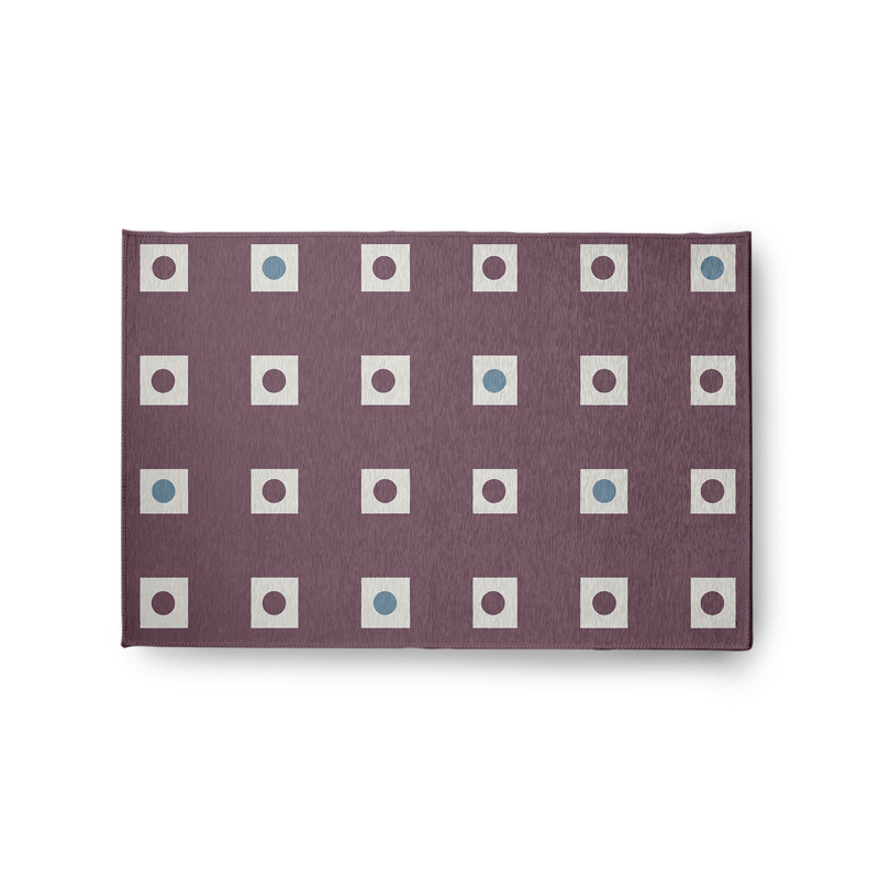 Chenille Geometric Indoor / Outdoor Rug, Rectangle 2' x 3'