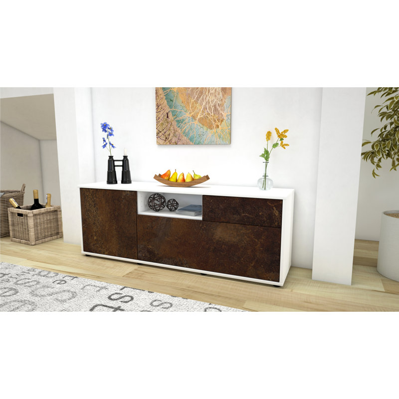Wyckoff TV Stand for TVs up to 60", Rust / Matte White