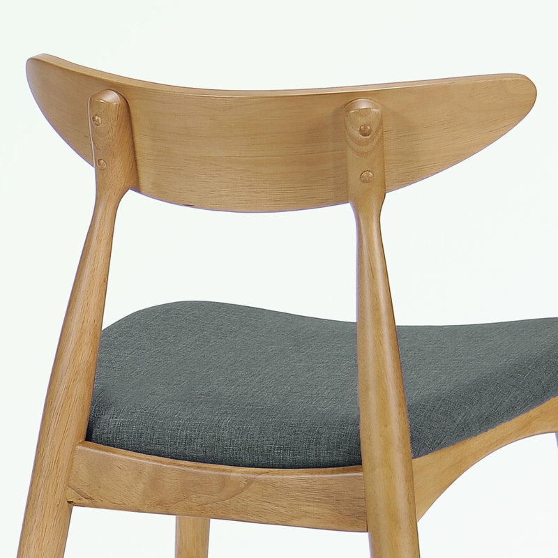 Ensemble de salle à manger 5 pièces à structure en bois avec 4 chaises et coussin moelleux, Gris