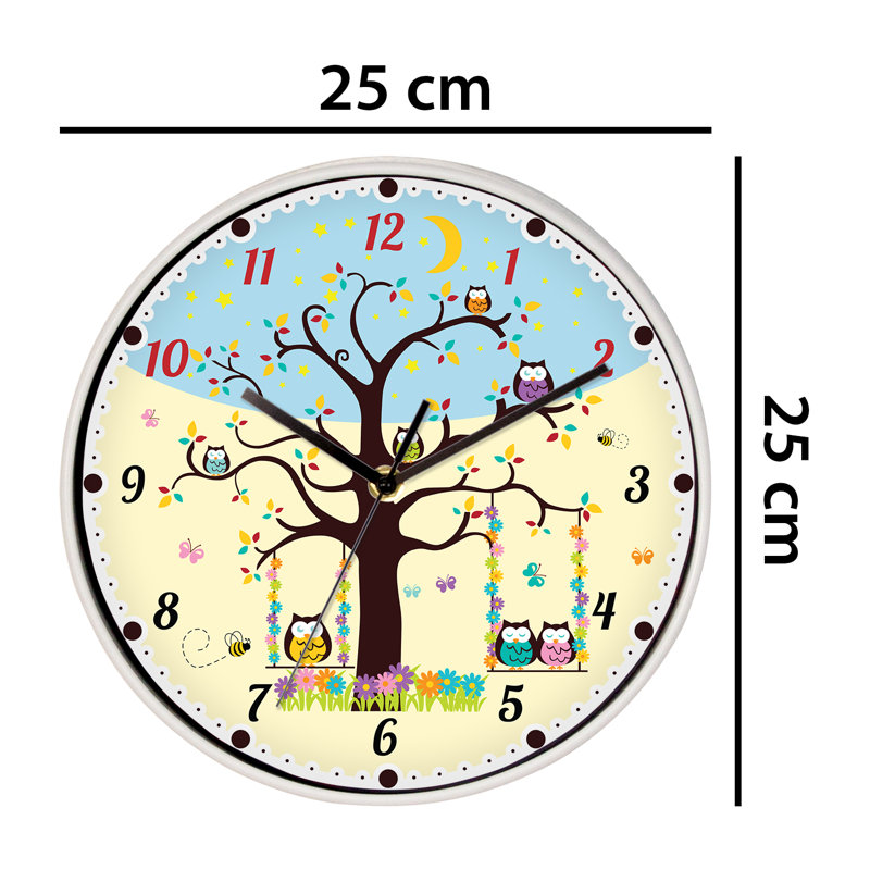 Wanneroo Sleepy Owls Children's Wall Clock - 25cm
