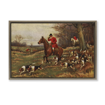 Vintage Hunting Party Dogs Canvas by Tina Higgins Designs, Inc.