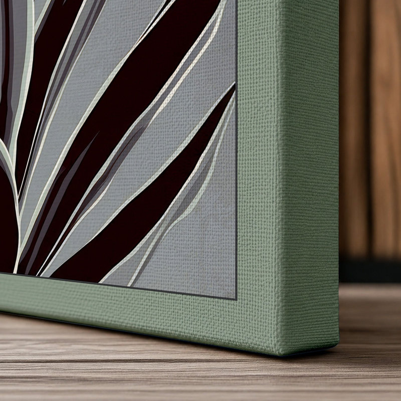 Burgundy Crown Botanical - Wrapped Canvas, 18x12 - 45.7 x 30.5 cm, Sage Border