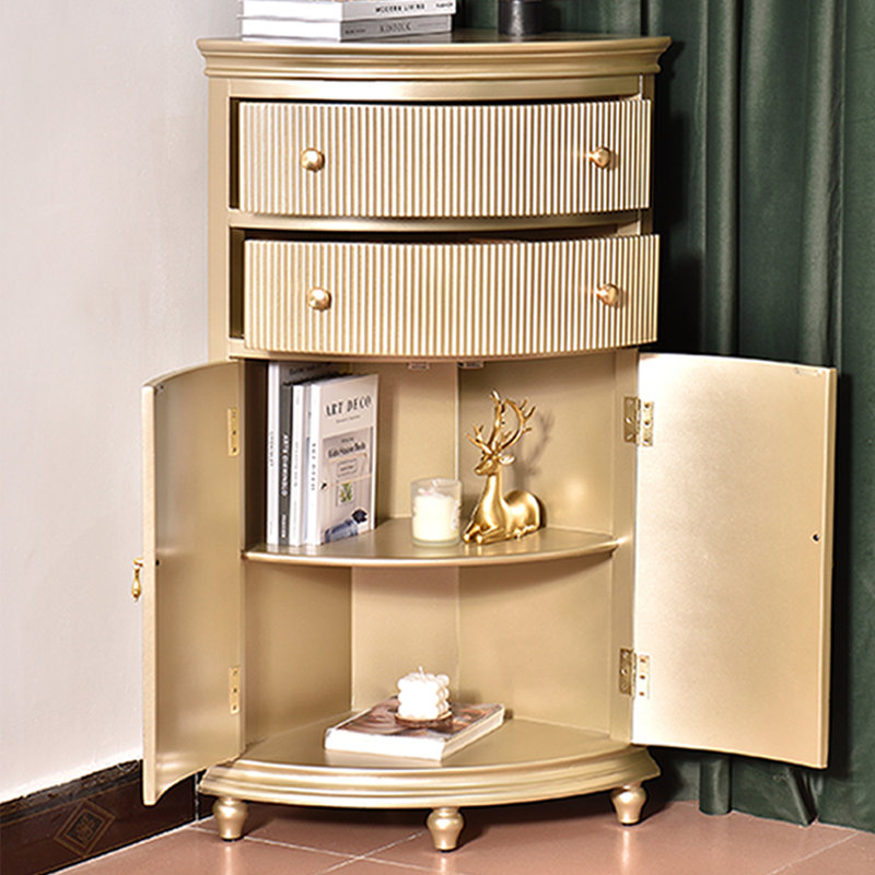 Solid Wood Console Table, Champagne Gold