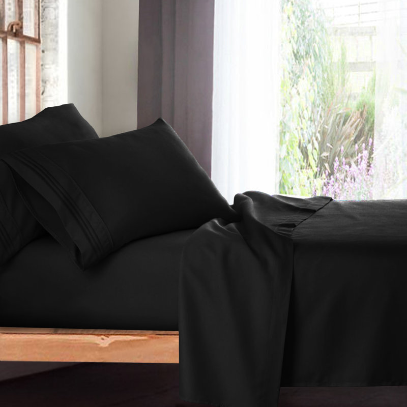 Ensemble de draps Setaluna, Double, Noir