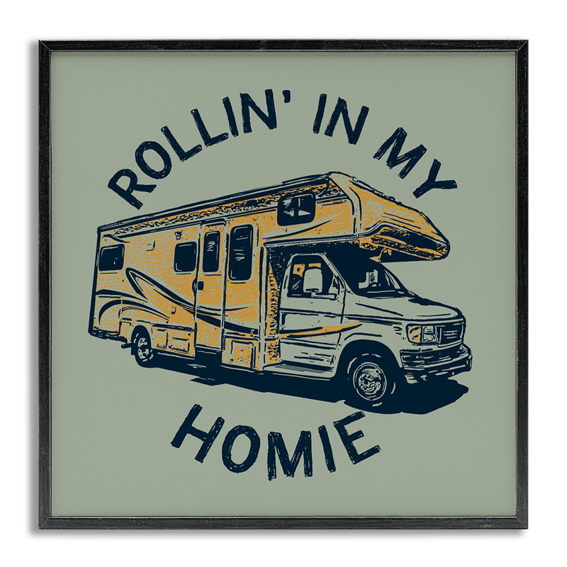 «Rollin 'In My Homie», art de la giclée encadrée par Jedco Brands, Inc., Estampe numérique Farmhouse, H 12 po x l 12 po